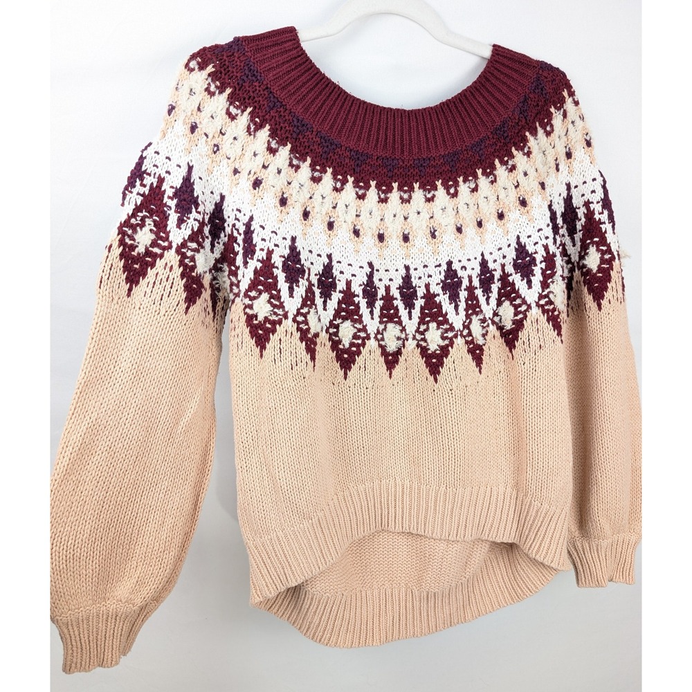 Express Fair Isle Nordic Sweater S Nordic Cottagecore Apre Ski Chunky Oversized